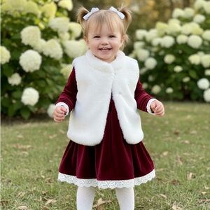 Carter's White faux Fur Vest